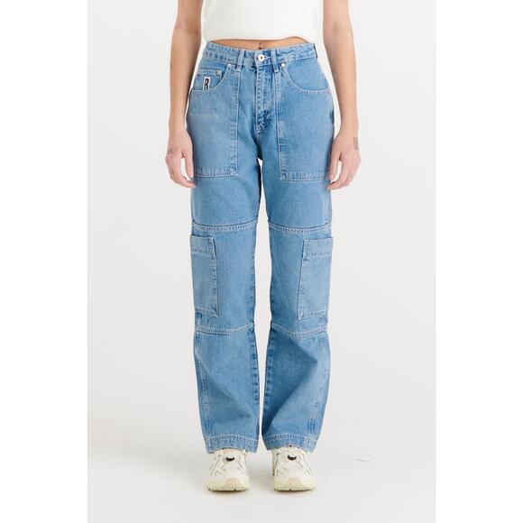 The Ragged Priest Women's Organic Combat Jeans Denim Mid Blue Jeans Size 24 NWT - Picture 1 of 7